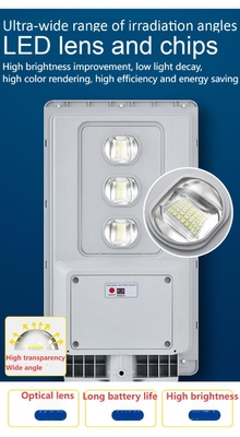 NUEVA LUZ DE CALLE LED CON PANEL SOLAR INTEGRADO DE POLISILICIO ABS 30W, IMPERMEABLE IP65