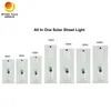 Sensor de microondas para alumbrado vial todo en uno integrado 60W Alumbrado público solar Lámpara solar LED para alumbrado público