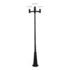 Luces de jardín solar de 15 W LED de tres cabezas integradas al aire libre con poste