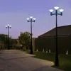 Luces de jardín solar de 15 W LED de tres cabezas integradas al aire libre con poste