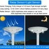 Luz de jardín solar LED de 50 W de aluminio inoxidable exterior blanco