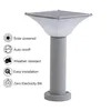 Luz de jardín LED solar de 5W con poste para pilar de iluminación de poste de puerta cuadrada